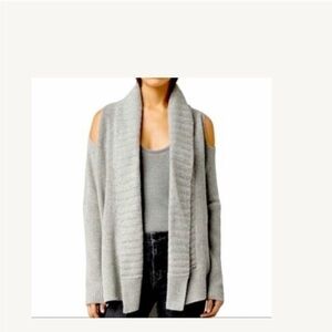 All Saints Able wool alpaca cold shoulder open front cardigan shrug. Size small.